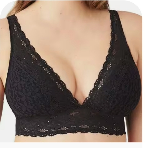 42 Wacoal Black Halo Lace Triabgle Wireless Bra Bralette Style 811205 Size 42 - Picture 1 of 1